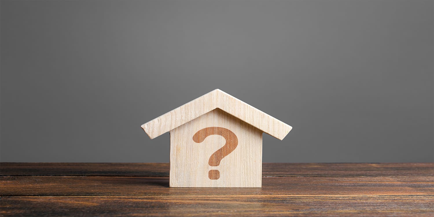 house with question mark, home selling options concept
